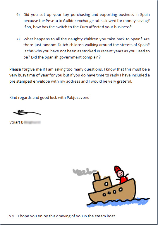 Letter to Sinterklaas Page 2